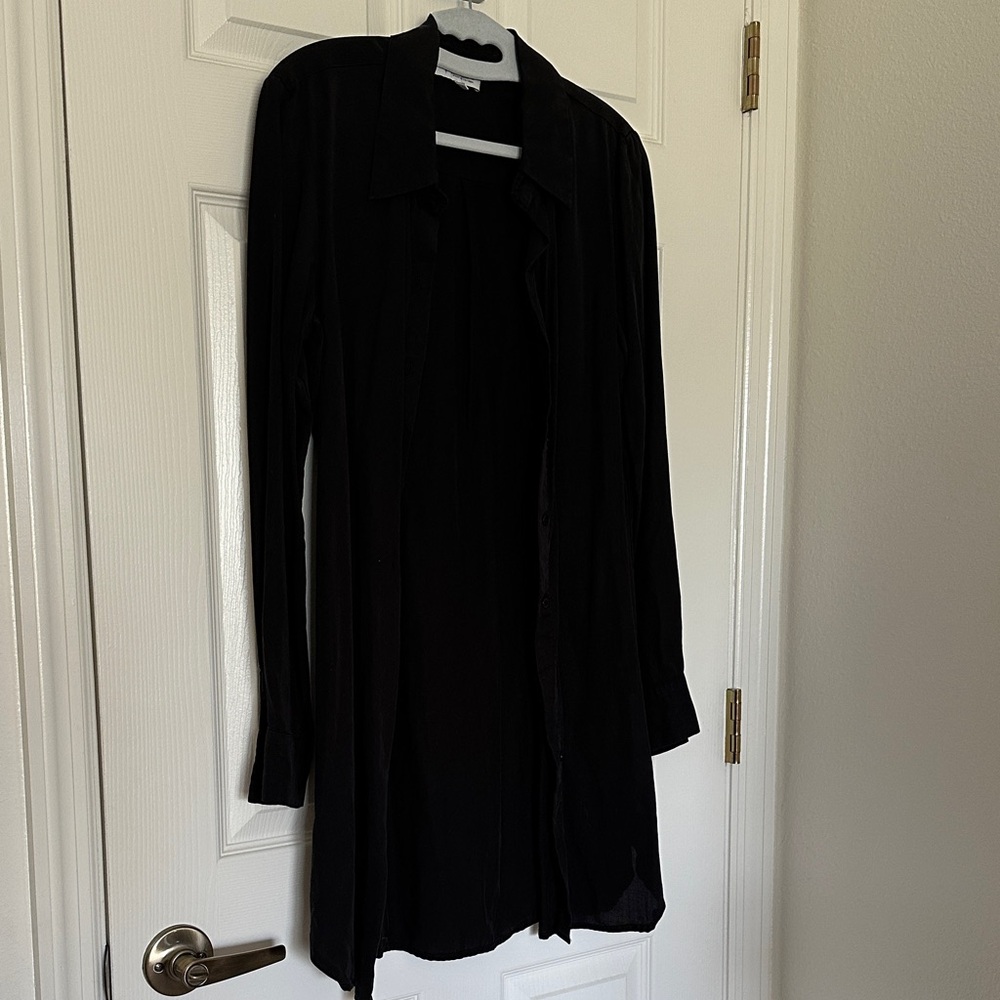 Wayf Classic Black Long Sleeve Button Down Dress